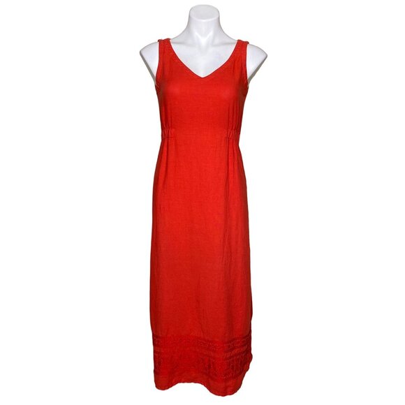 Johnny Was Orange Linen 2-Piece Dress & Jacket Set With Embroidered Details Sz S - Picture 8 of 16